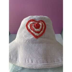 Kerri Rosenthal Terry Cloth Sunny Daze Bucket Hat lavender heart anthropologie